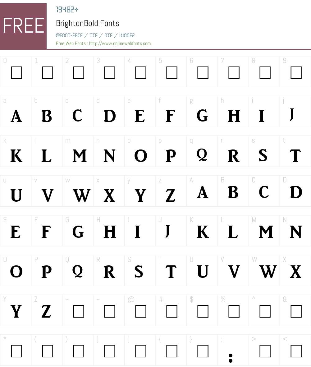 BrightonBold Font Screenshots