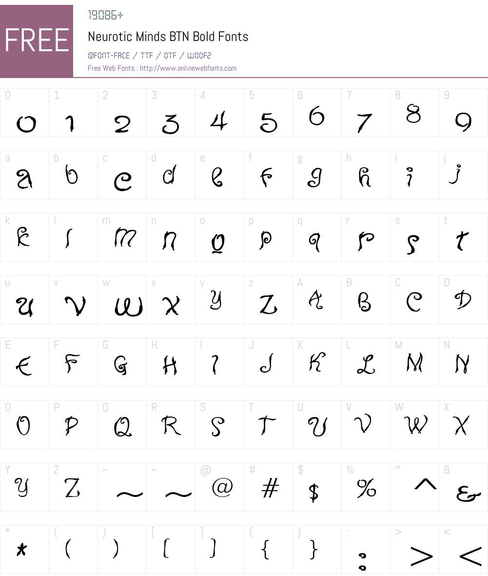 Neurotic Minds BTN Font Screenshots