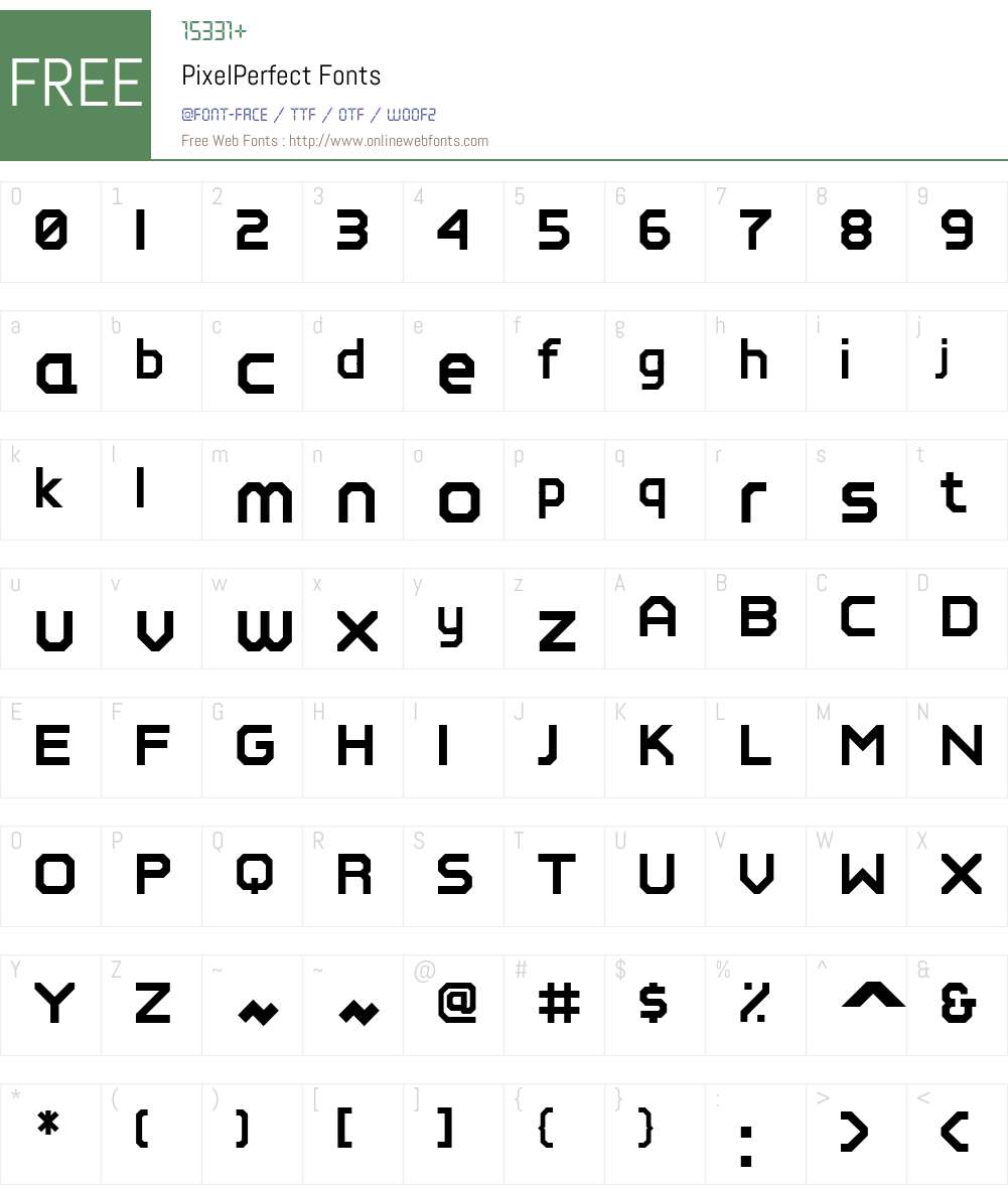 PixelPerfect Font Screenshots