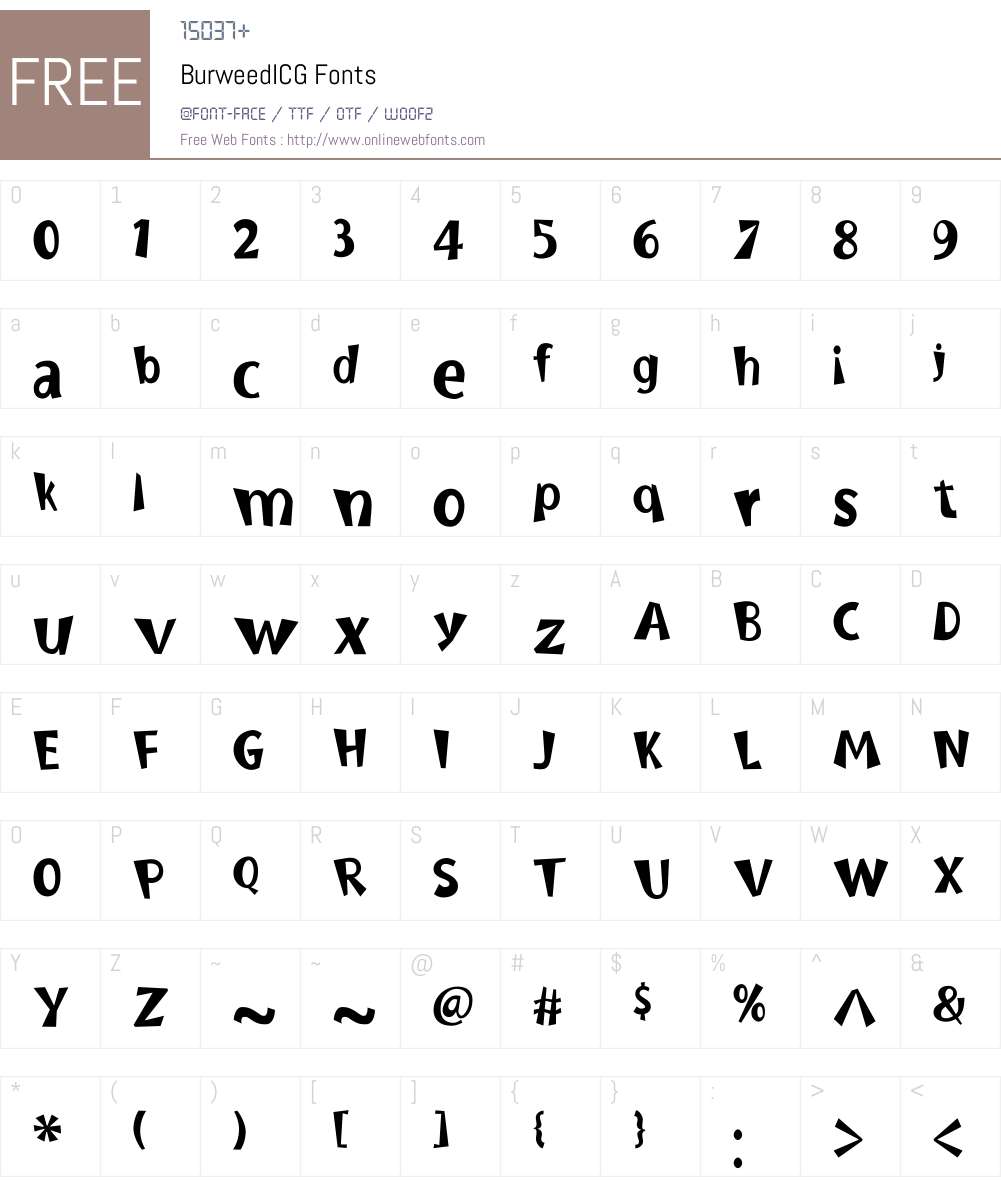 BurweedICG Font Screenshots