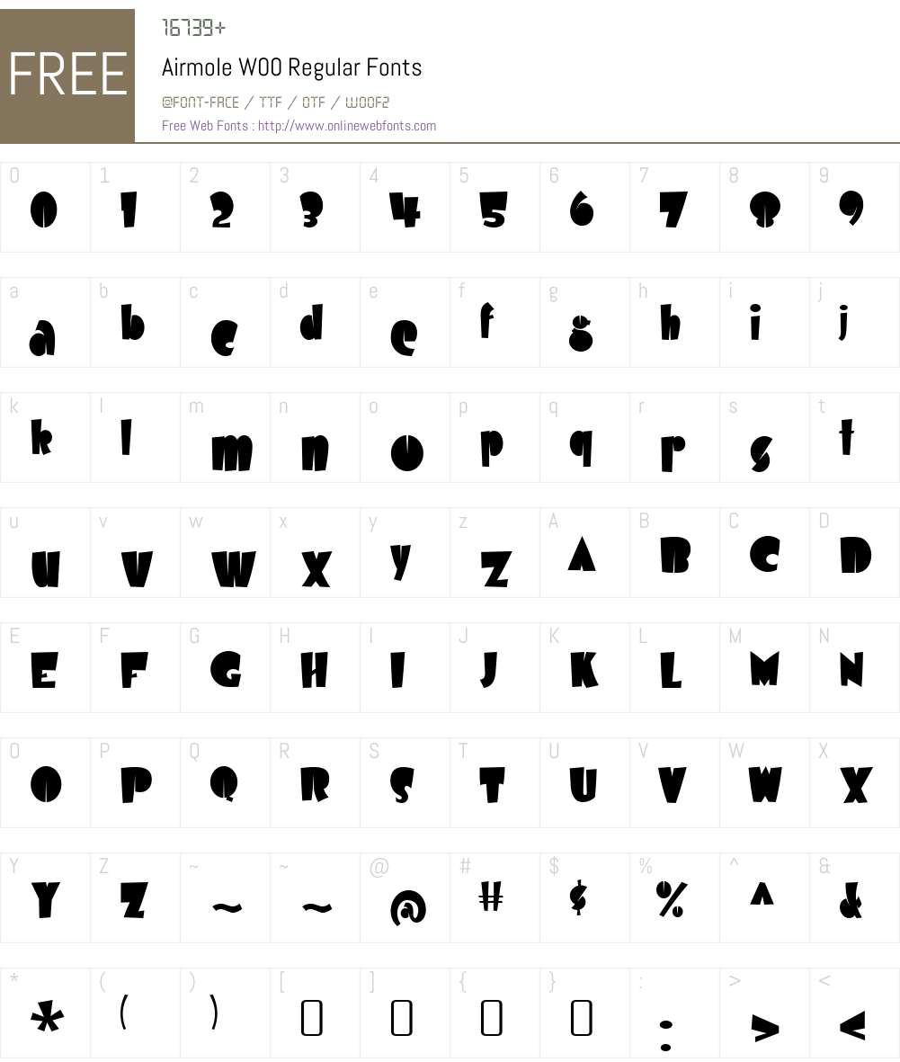 AirmoleW00-Regular Font Screenshots