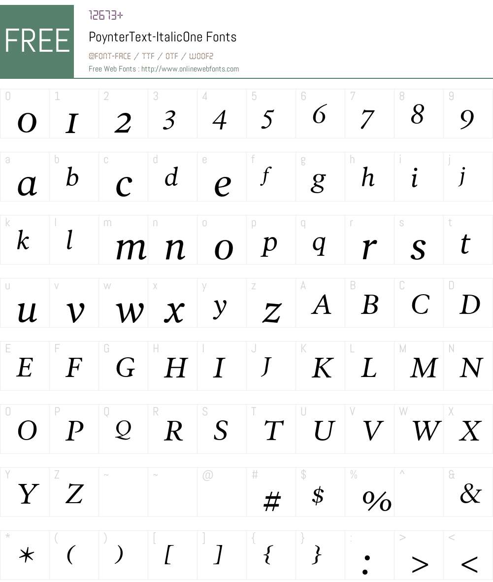 PoynterText Font Screenshots