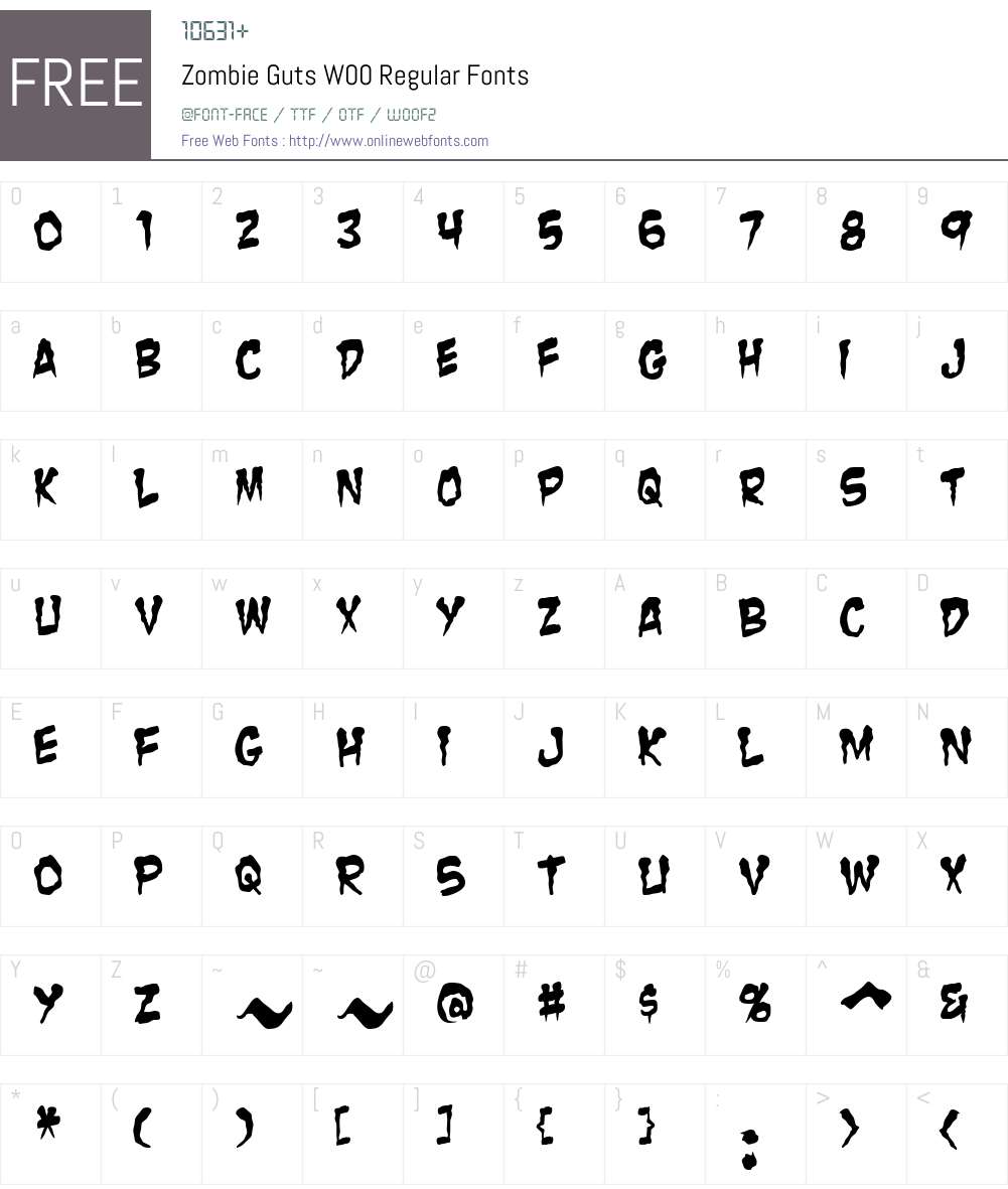 Zombie Guts Font Screenshots