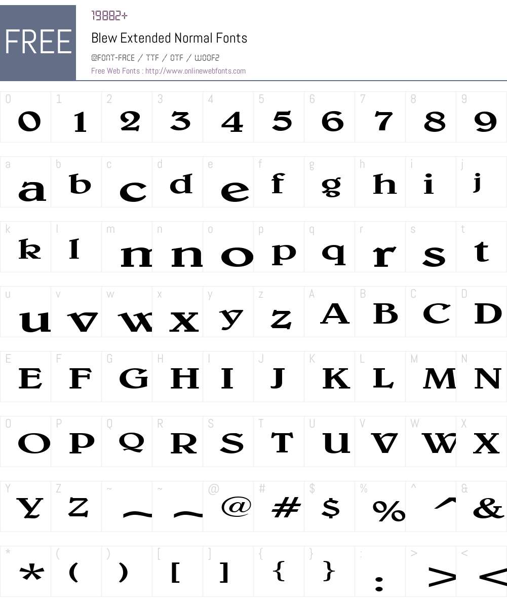 Blew Extended Font Screenshots