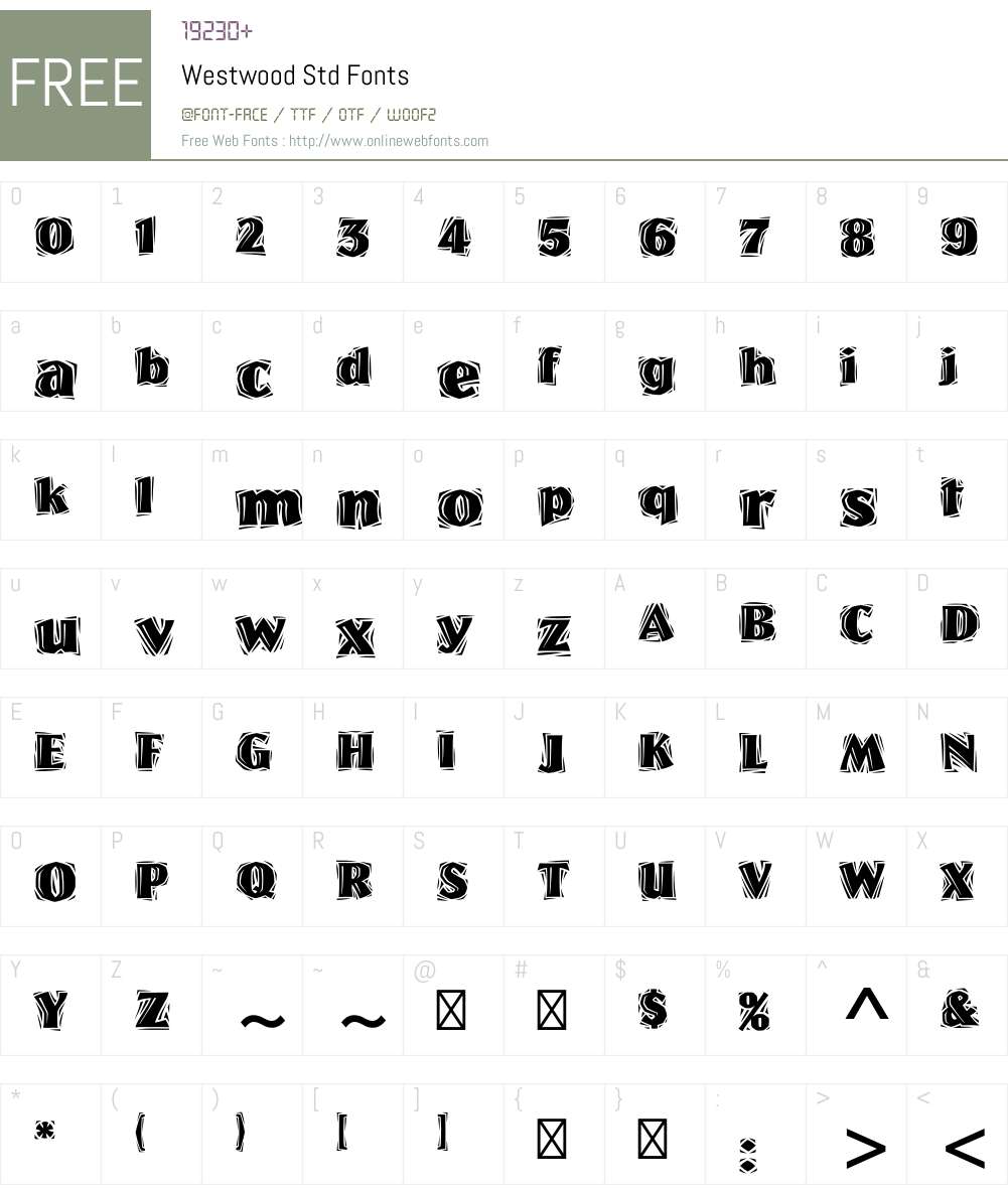 Westwood Std Font Screenshots