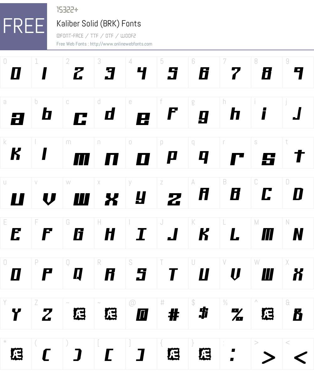 Kaliber Solid (BRK) Font Screenshots