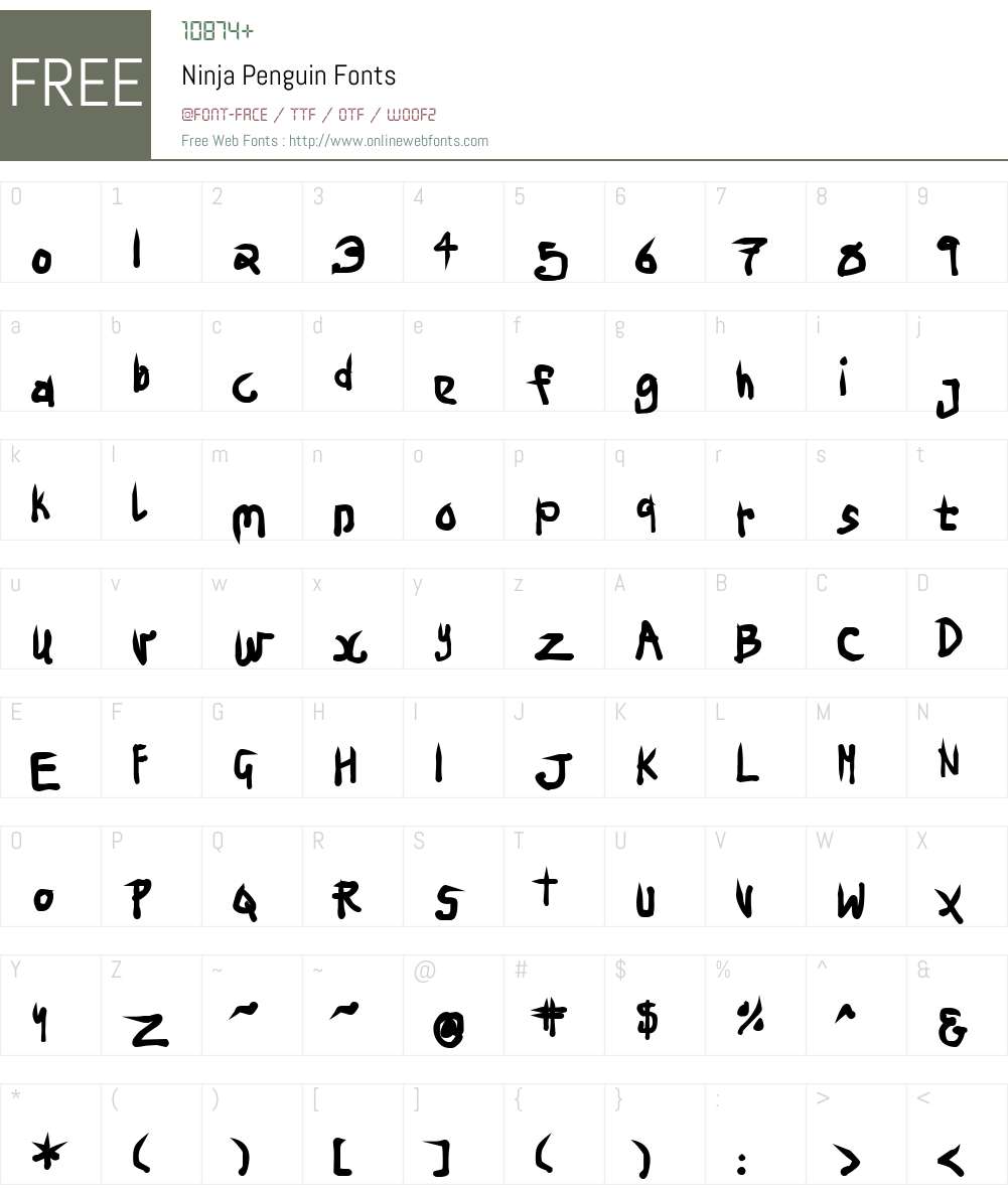 Ninja Penguin Font Screenshots