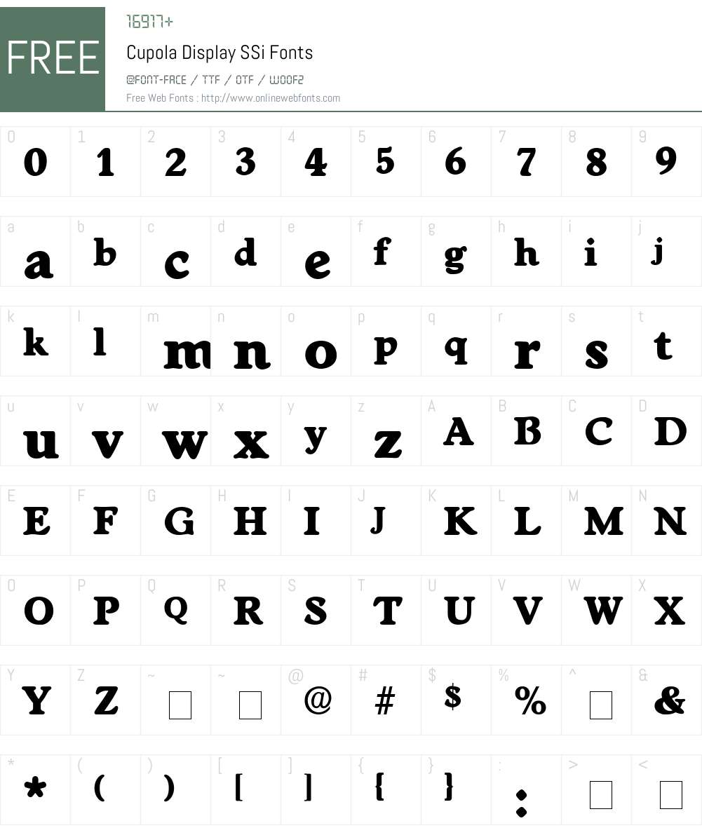 Cupola Display SSi Font Screenshots
