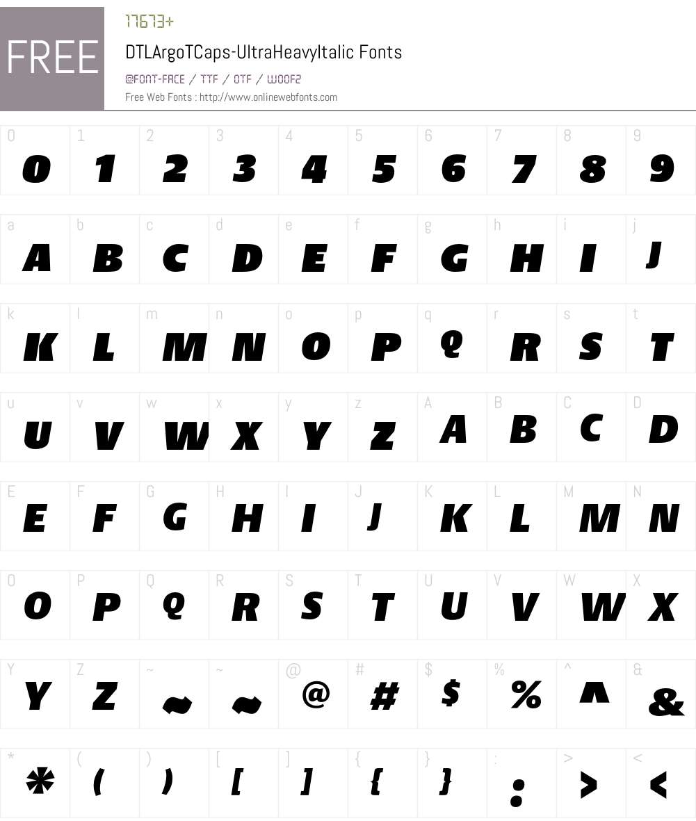 DTLArgoTCaps Font Screenshots