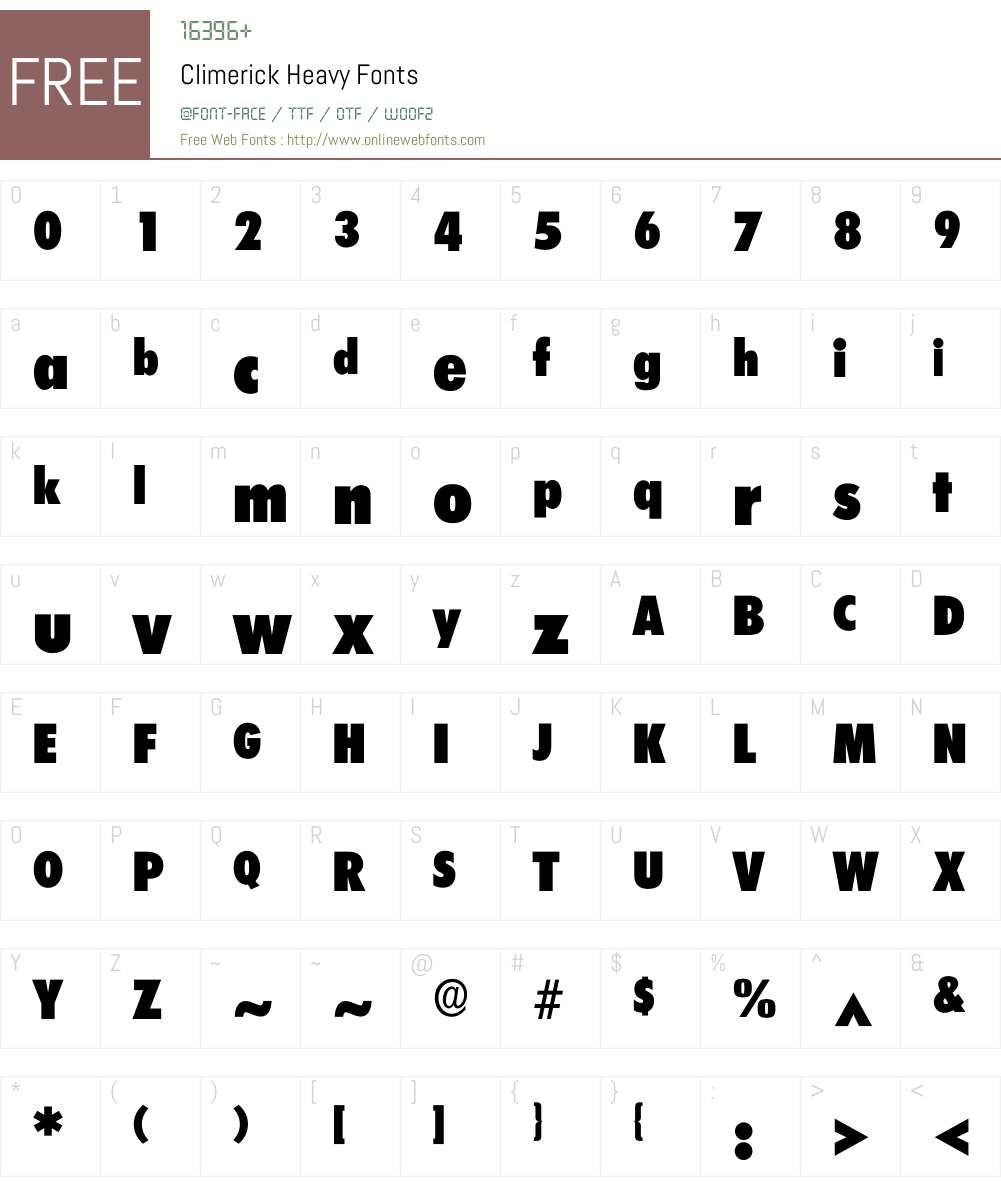 Climerick Font Screenshots