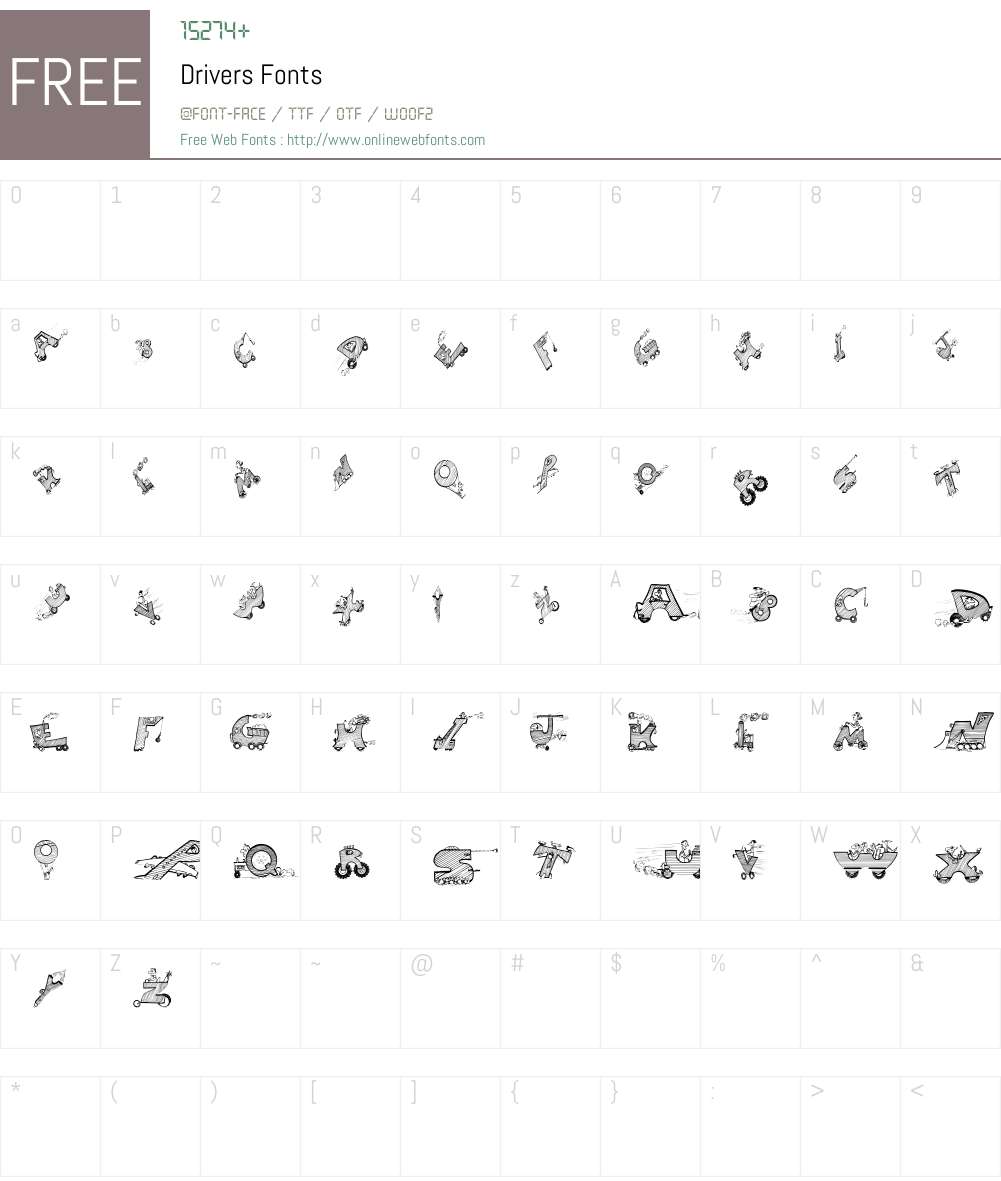 Drivers Font Screenshots