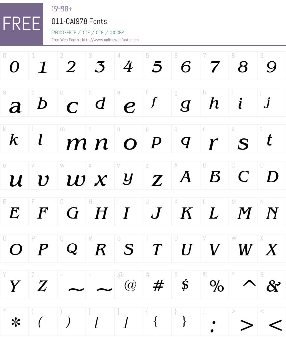 011-CAI978 Font Screenshots