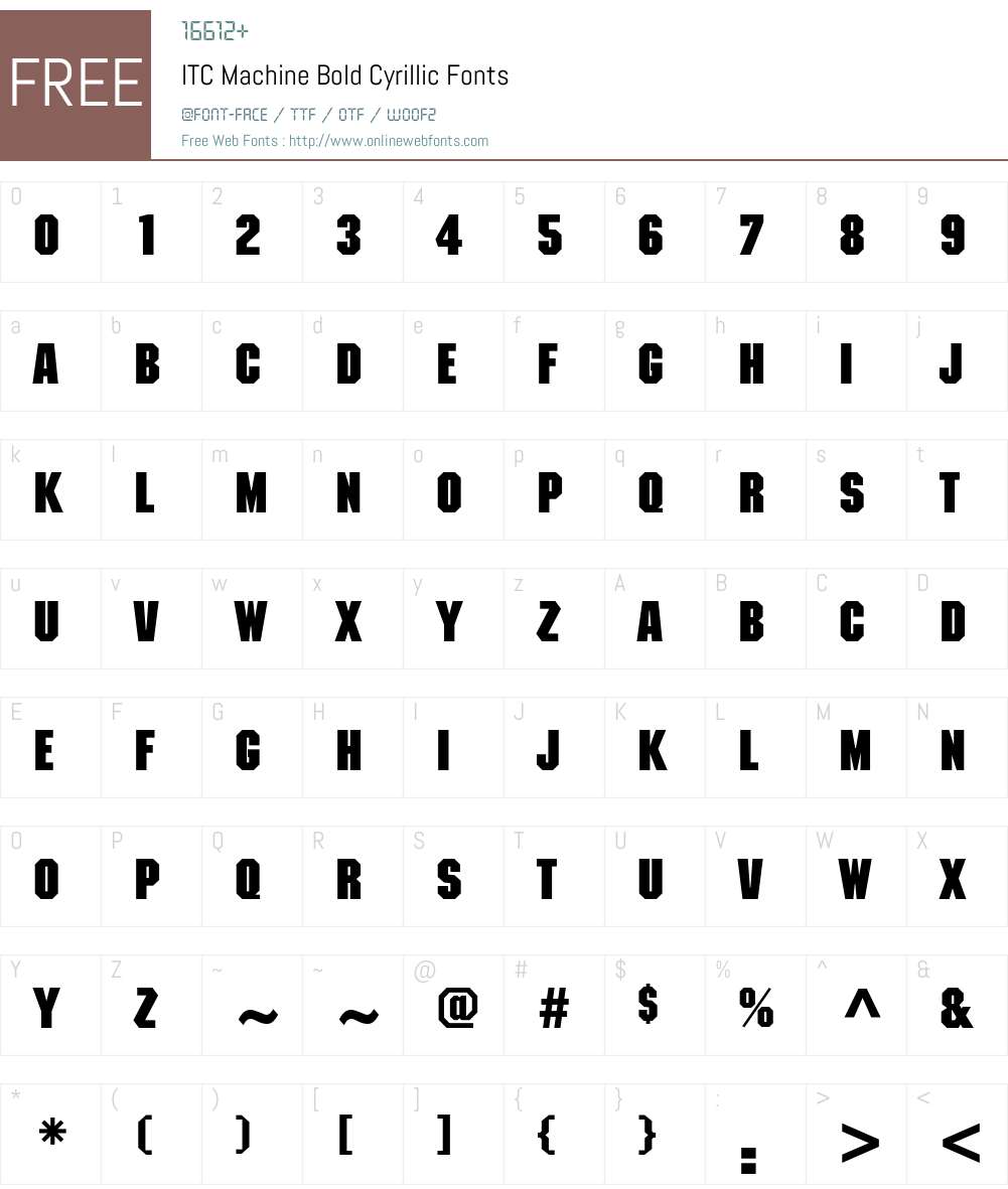 MachineC Font Screenshots