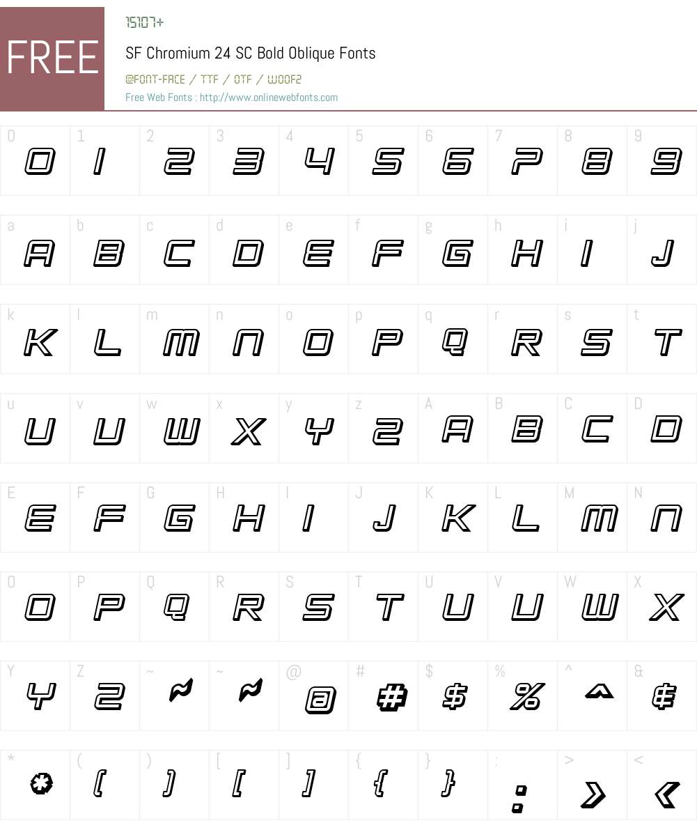 SF Chromium 24 SC Font Screenshots