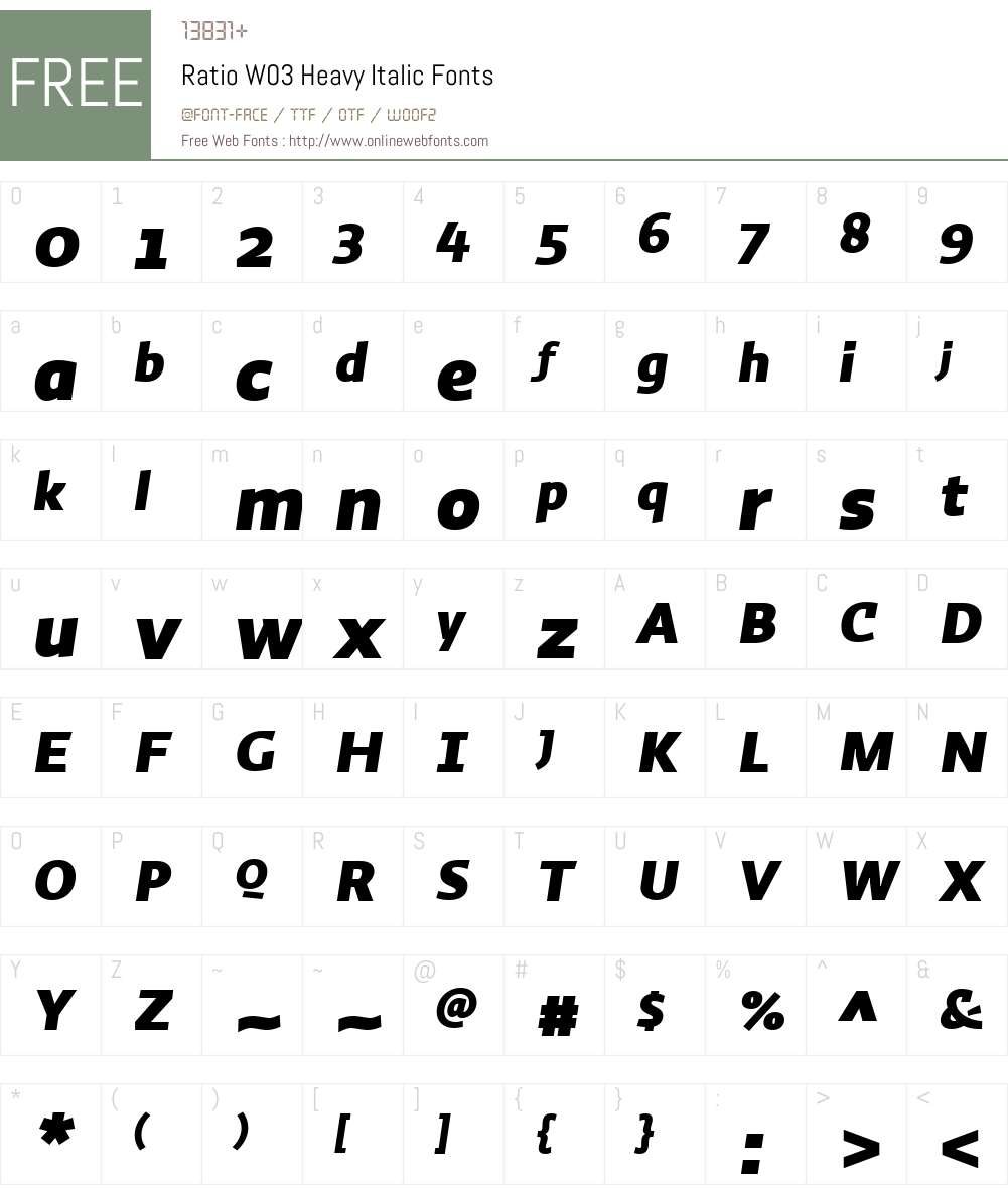 Ratio (p.s.type) Font Screenshots