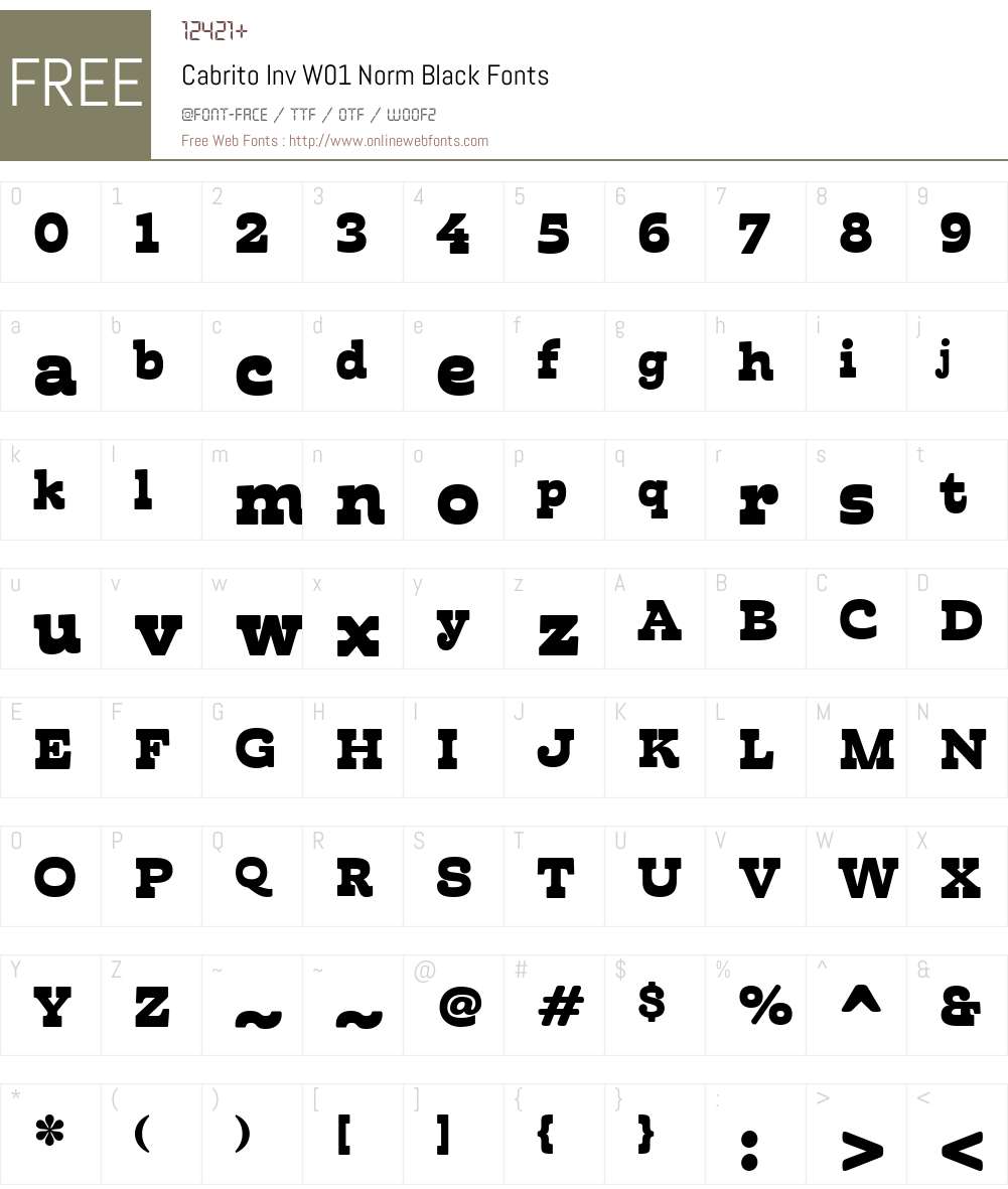 CabritoInvW01-NormBlack Font Screenshots