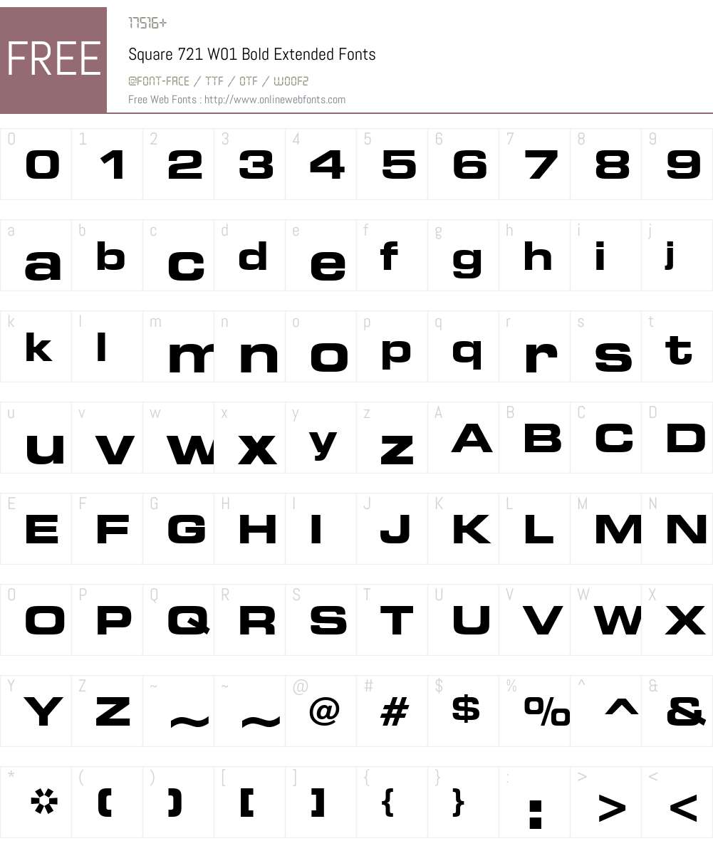 Square721W01-BoldExtended Font Screenshots