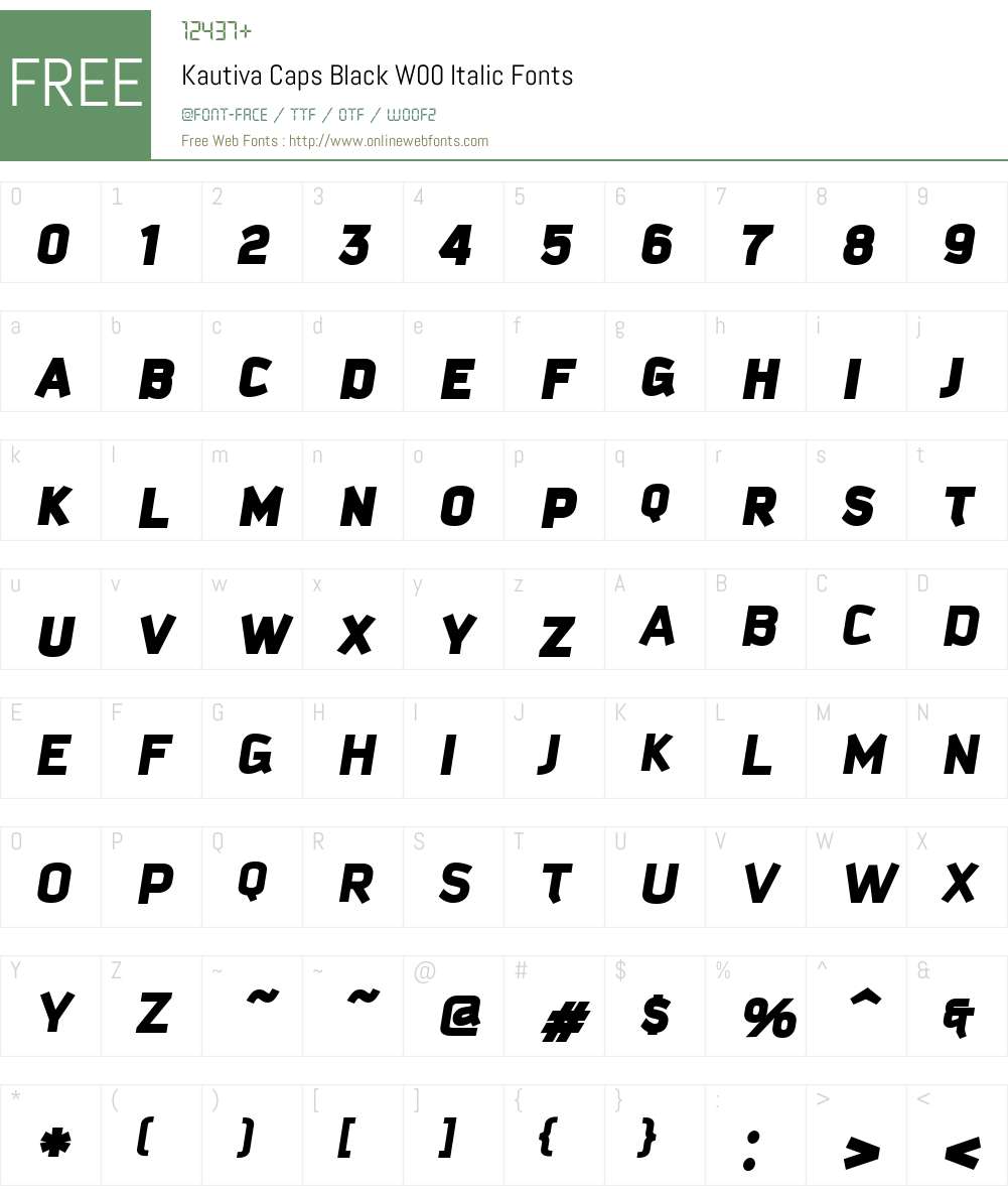 KautivaCapsBlackW00-Italic Font Screenshots