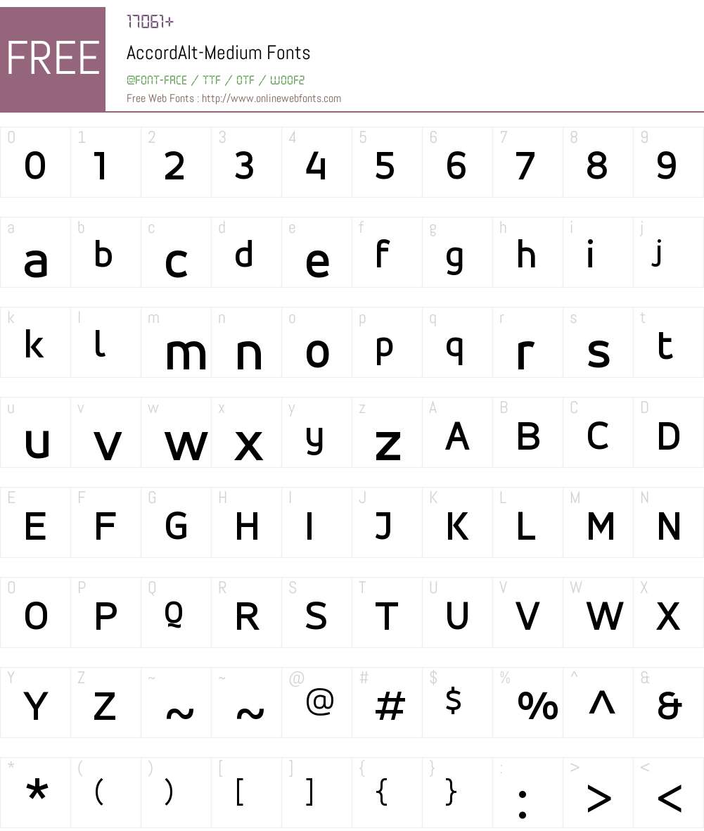 AccordAlt-Medium Font Screenshots