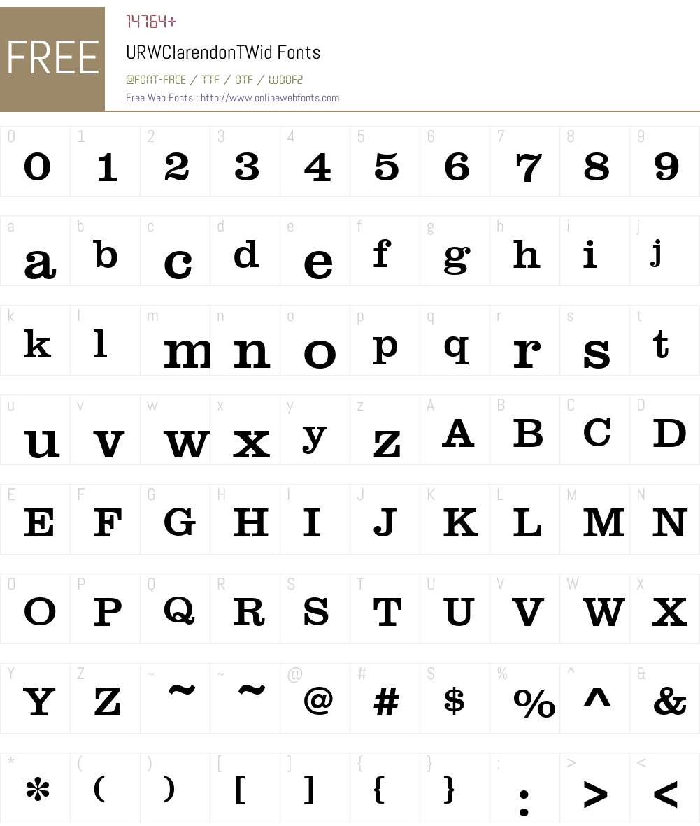 URWClarendonTWid Font Screenshots