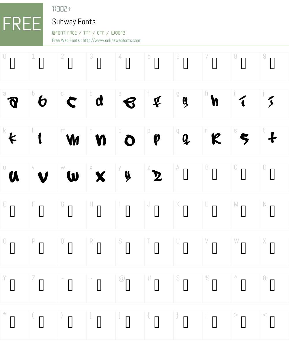 Subway Font Screenshots