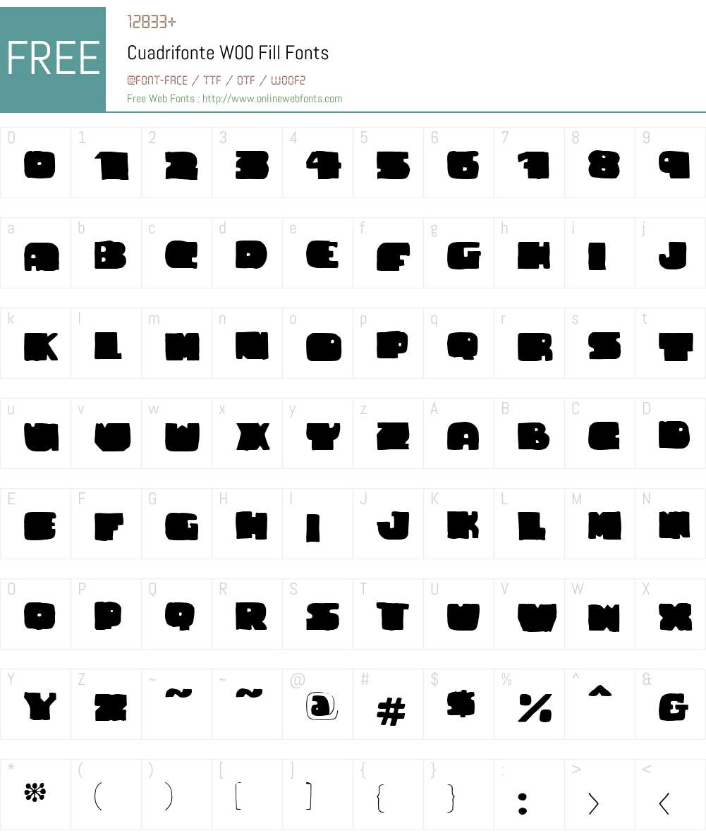 CuadrifonteW00-Fill Font Screenshots