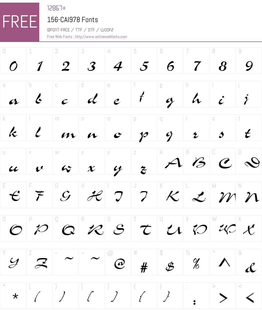 156-CAI978 Font Screenshots