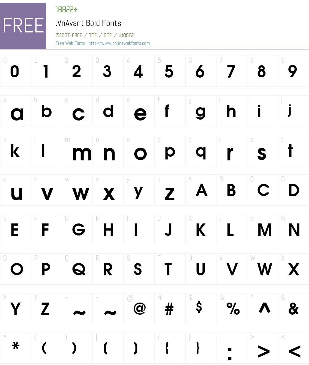 .VnAvant Font Screenshots