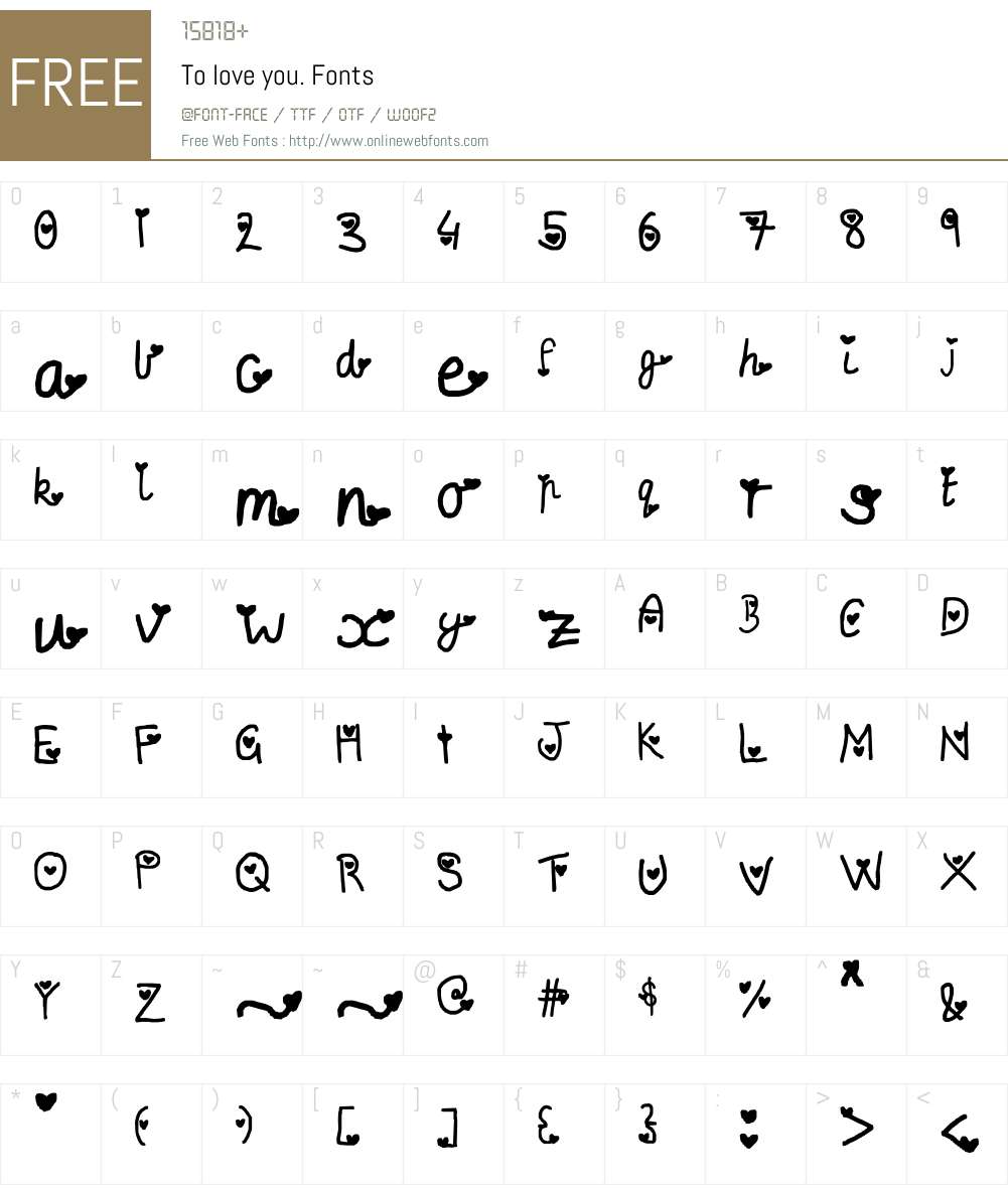 To love you. Font Screenshots
