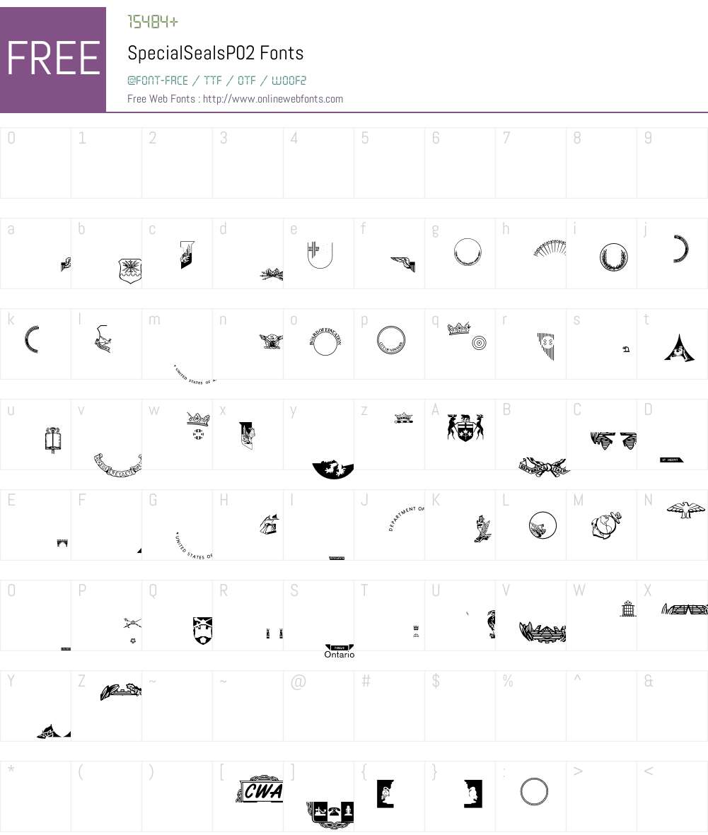 SpecialSeals Font Screenshots