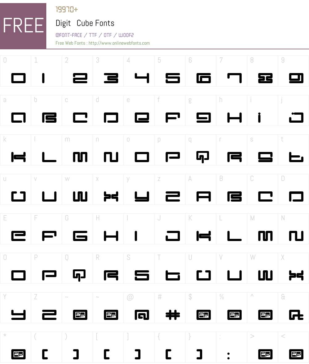 Digit Font Screenshots