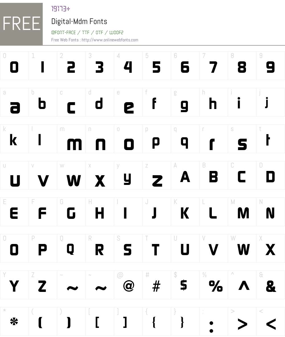 Digital Font Screenshots