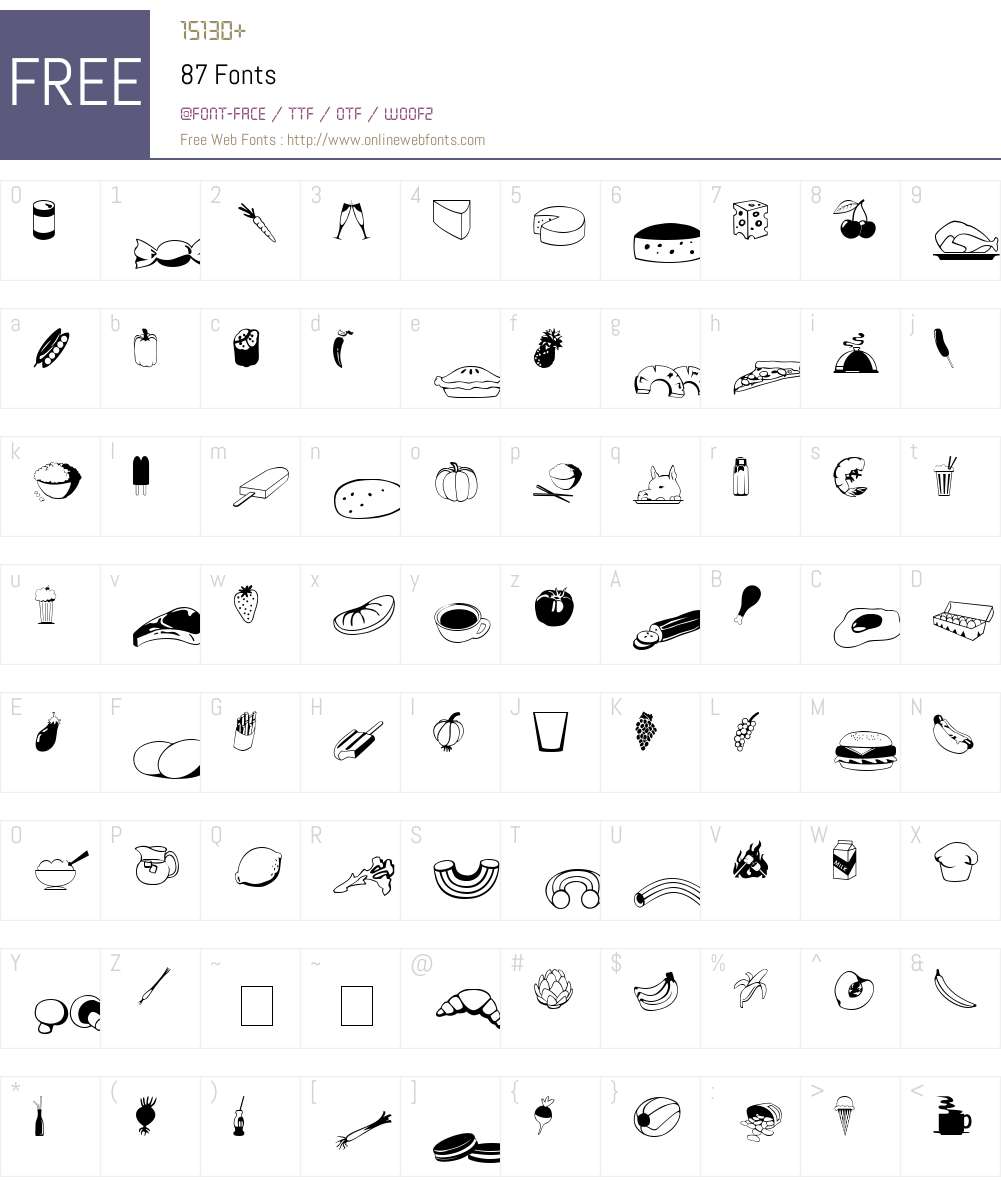 87 Font Screenshots