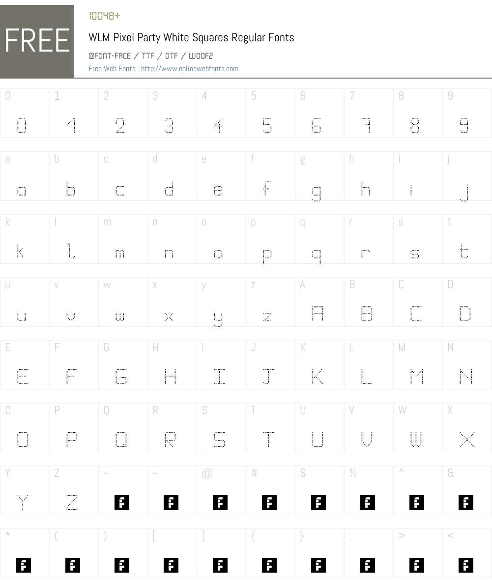 WLM Pixel Party White Squares Font Screenshots
