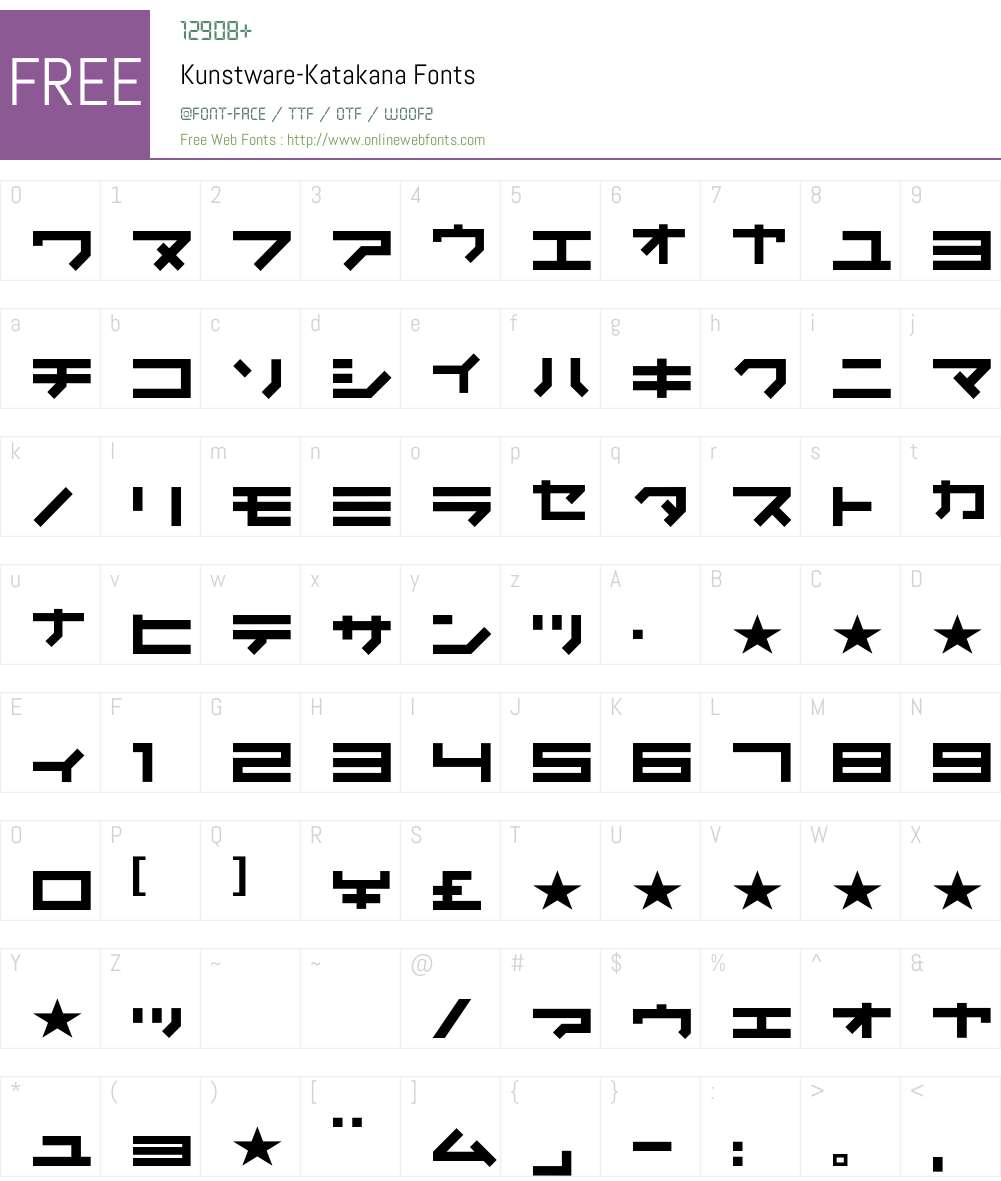 Kunstware Font Screenshots