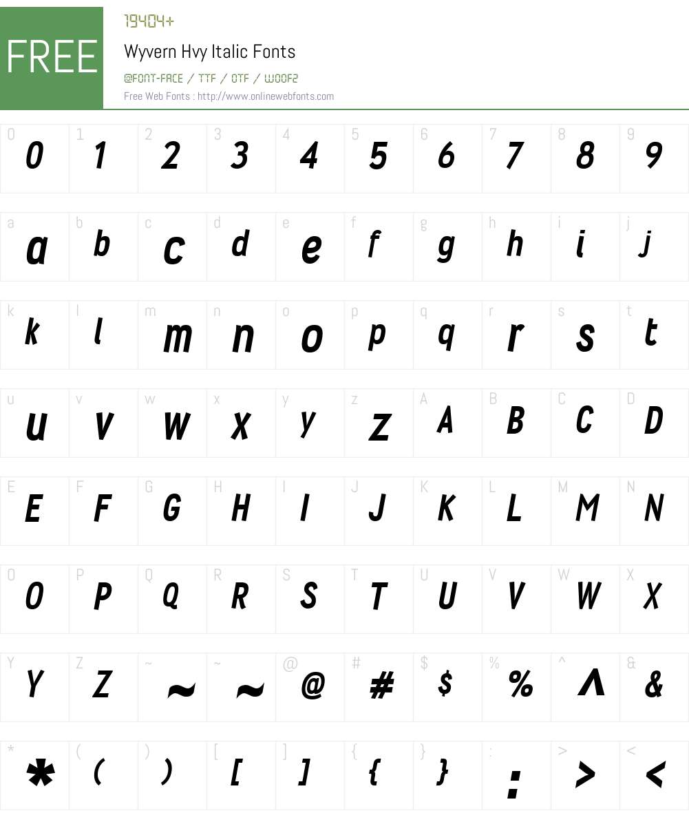 Wyvern Hvy Font Screenshots