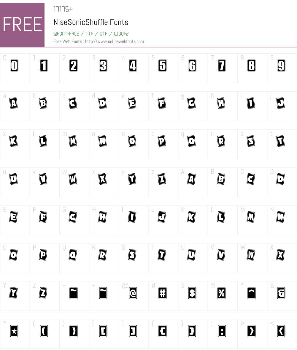 NiseSonicShuffle Font Screenshots