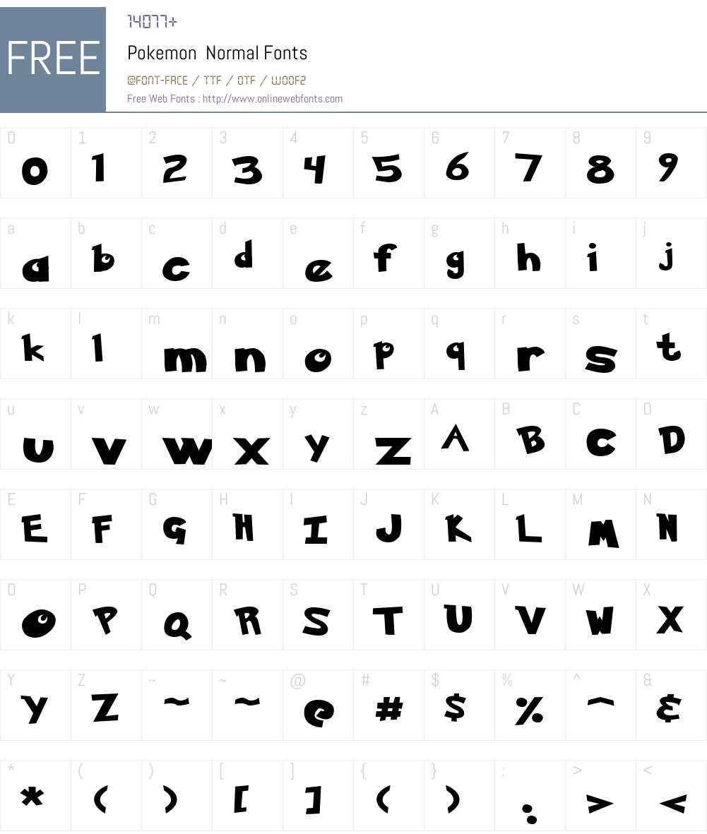 Pokemon Font Screenshots