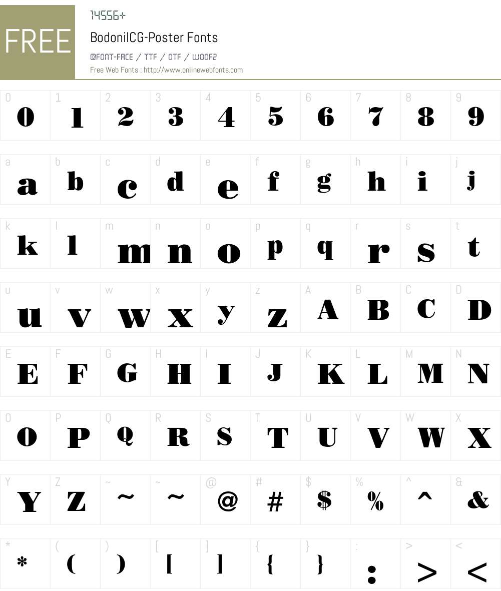 BodoniICG Font Screenshots