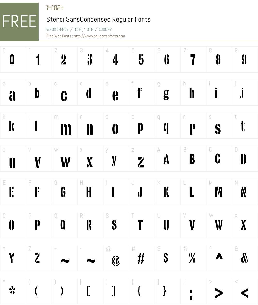 StencilSansCondensed Font Screenshots