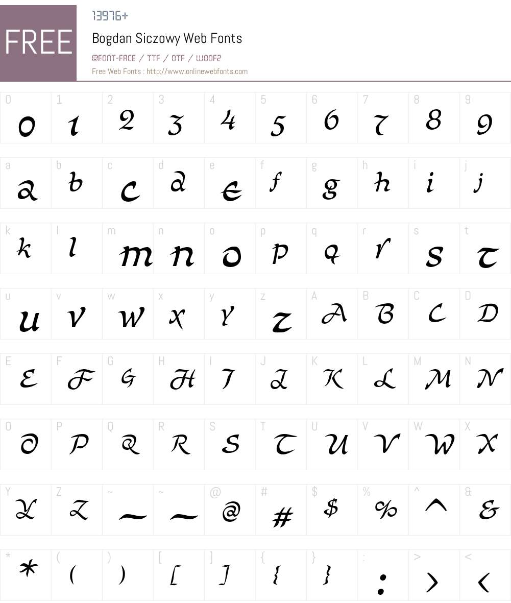 Bogdan Siczowy Web Font Screenshots