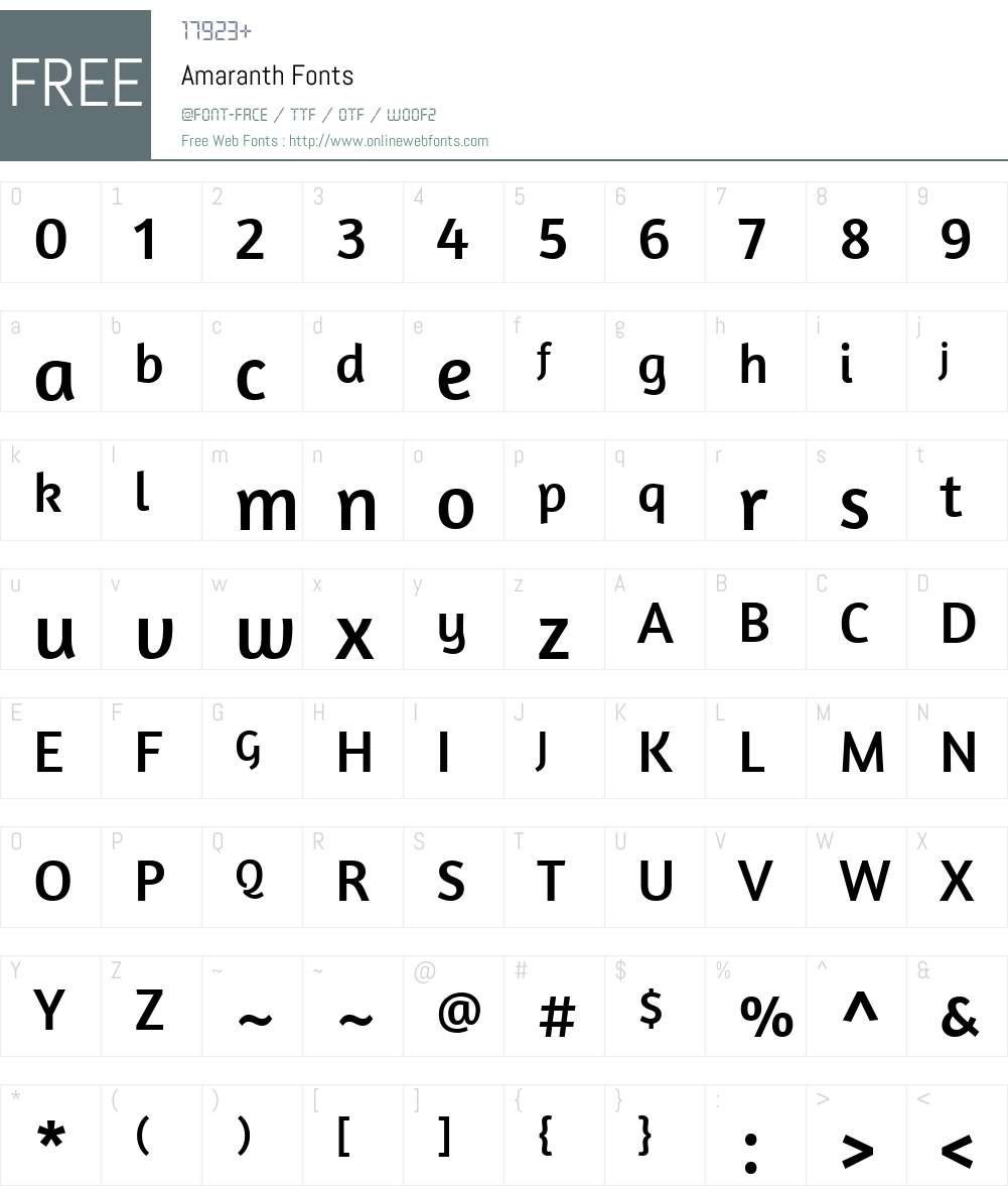 Amaranth Font Screenshots