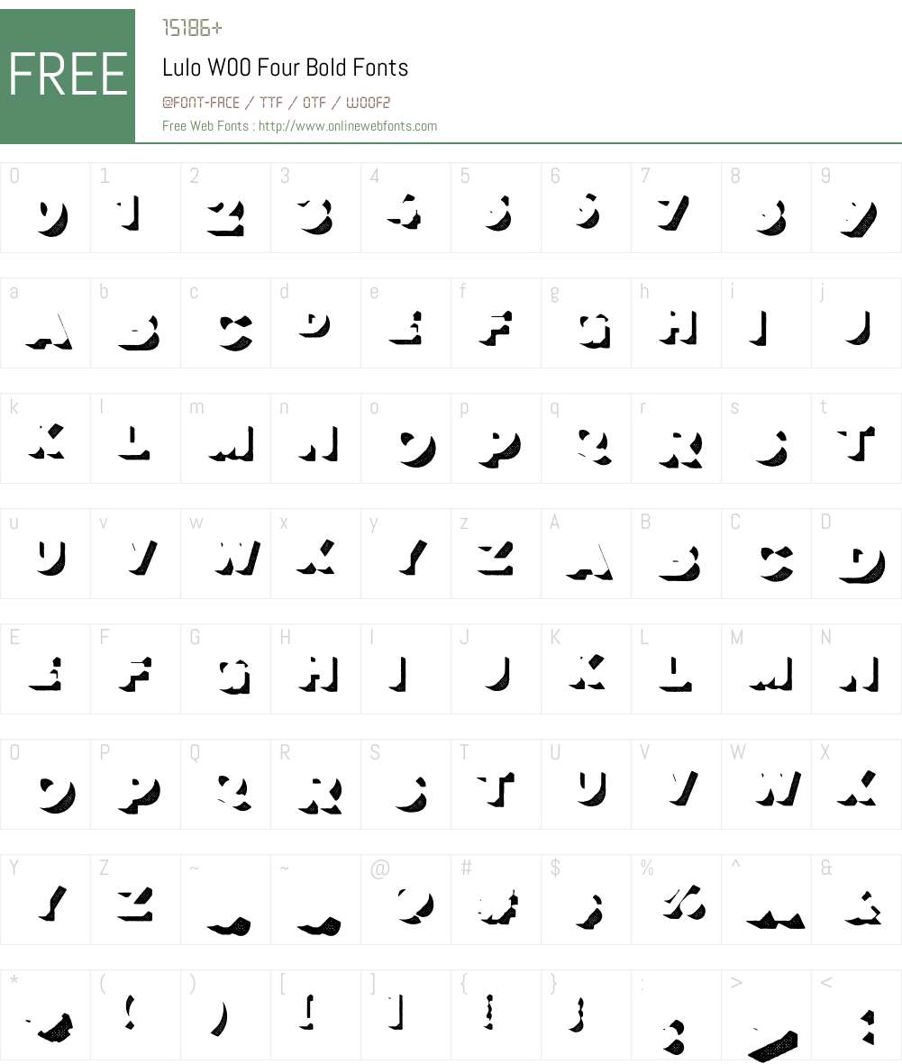 LuloW00-FourBold Font Screenshots