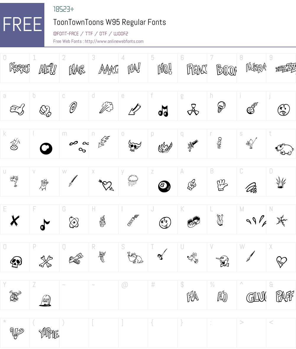ToonTownToons Font Screenshots