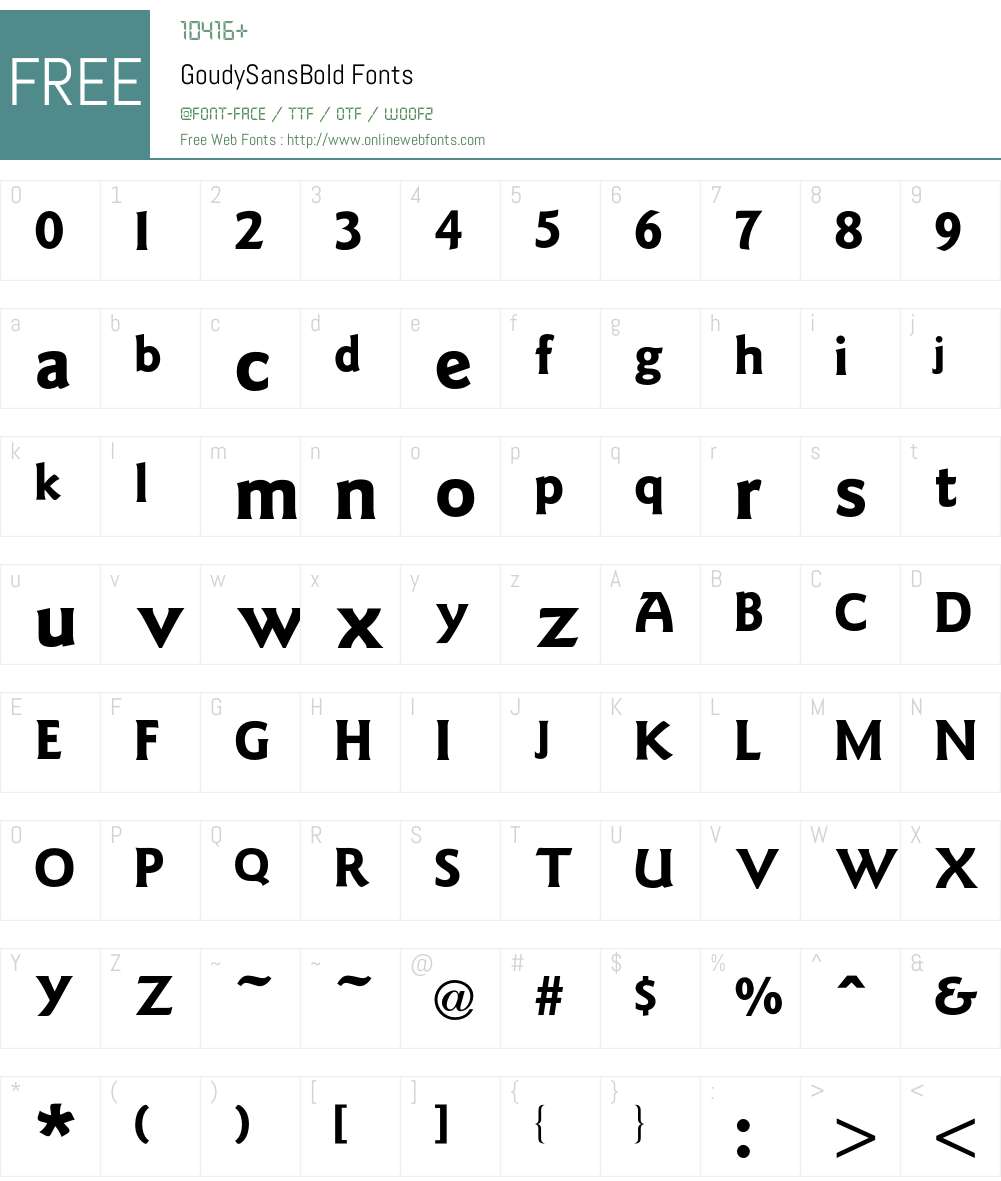 Goudy Font Screenshots