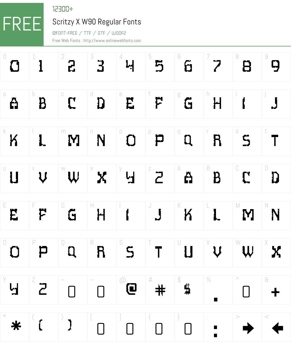 ScritzyXW90-Regular Font Screenshots