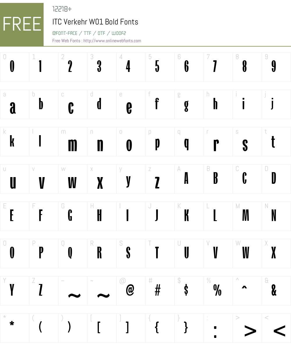 ITCVerkehrW01-Bold Font Screenshots