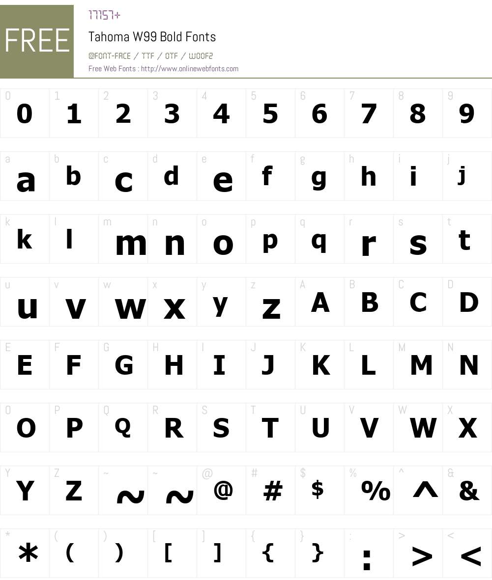 Tahoma Font Screenshots