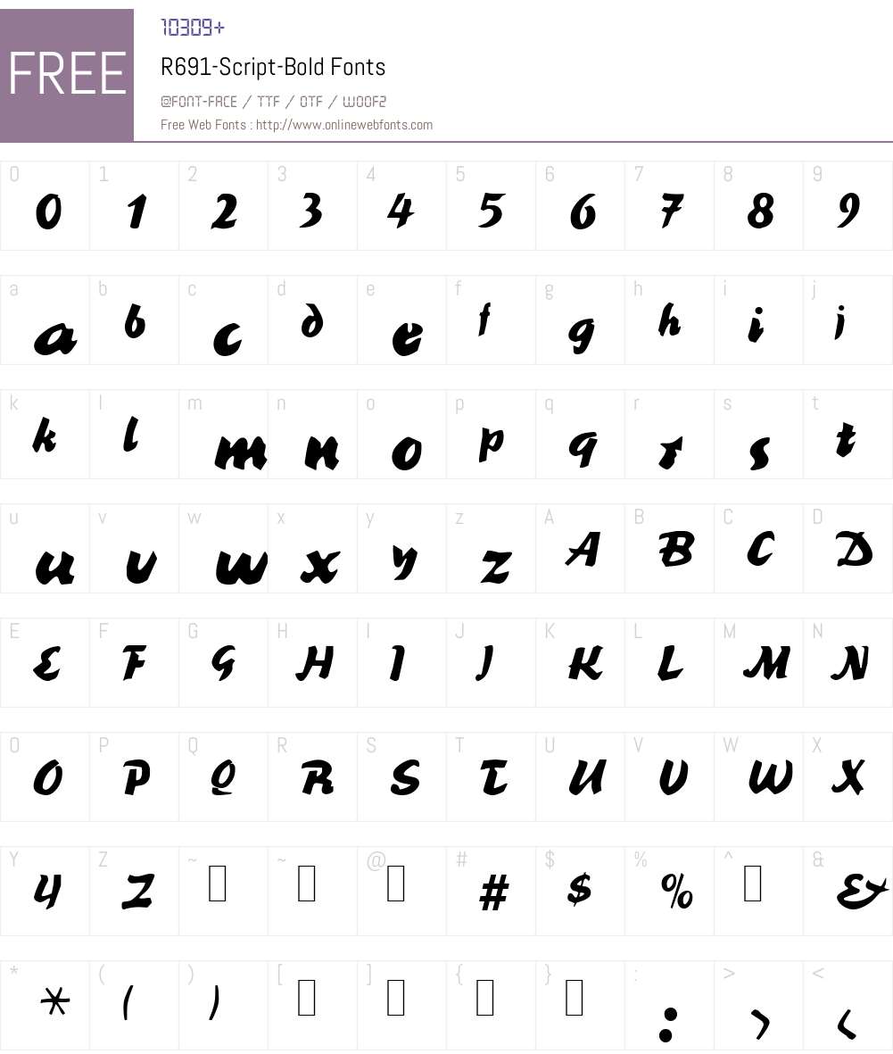 R691-Script Font Screenshots