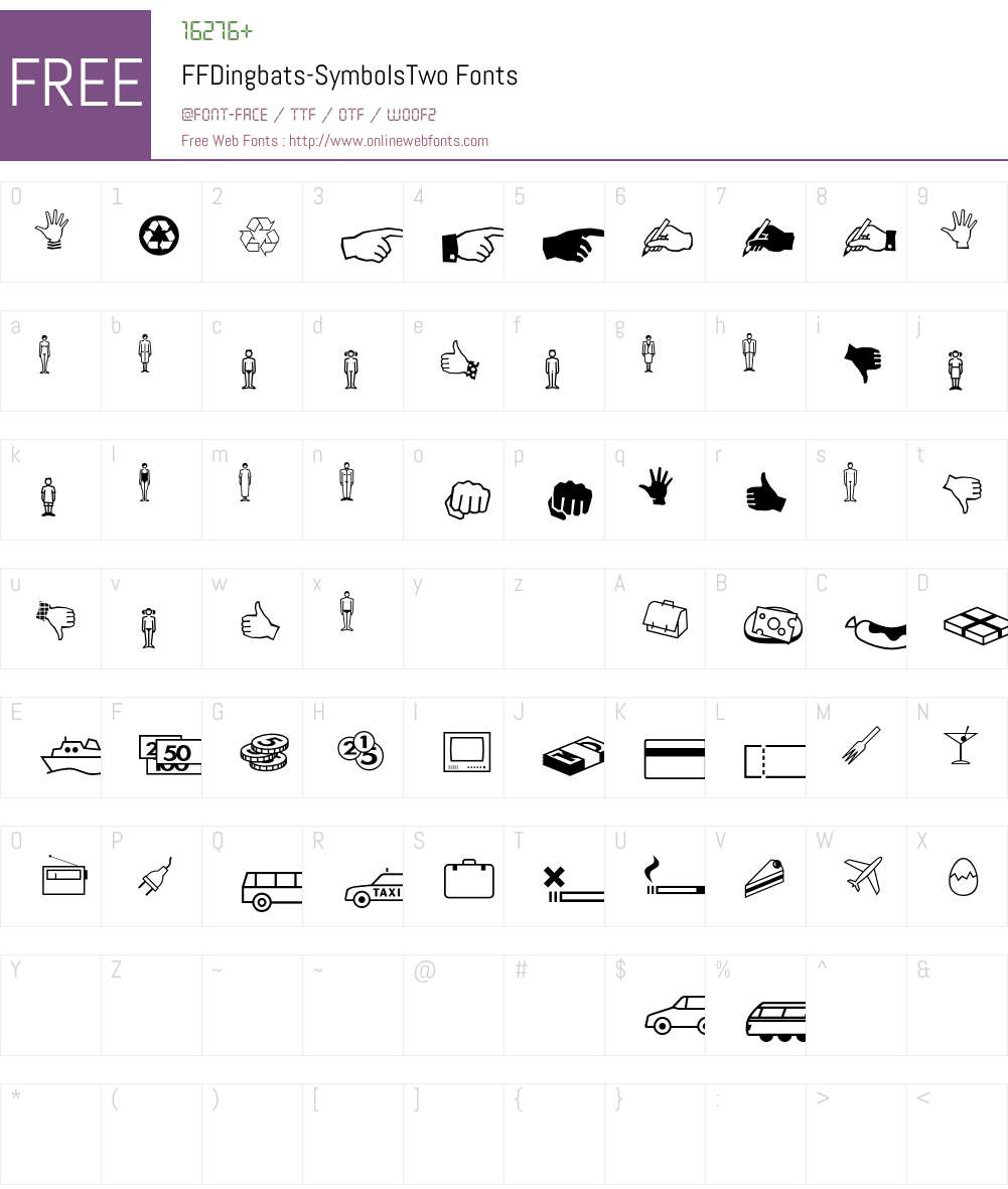 FFDingbats Font Screenshots